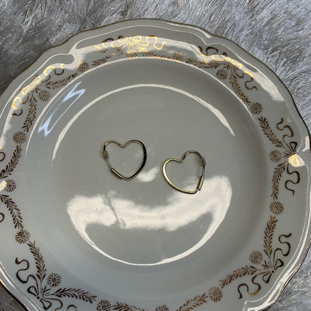 Heart Shaped Continuous Loop Hoop Earrings NWOT